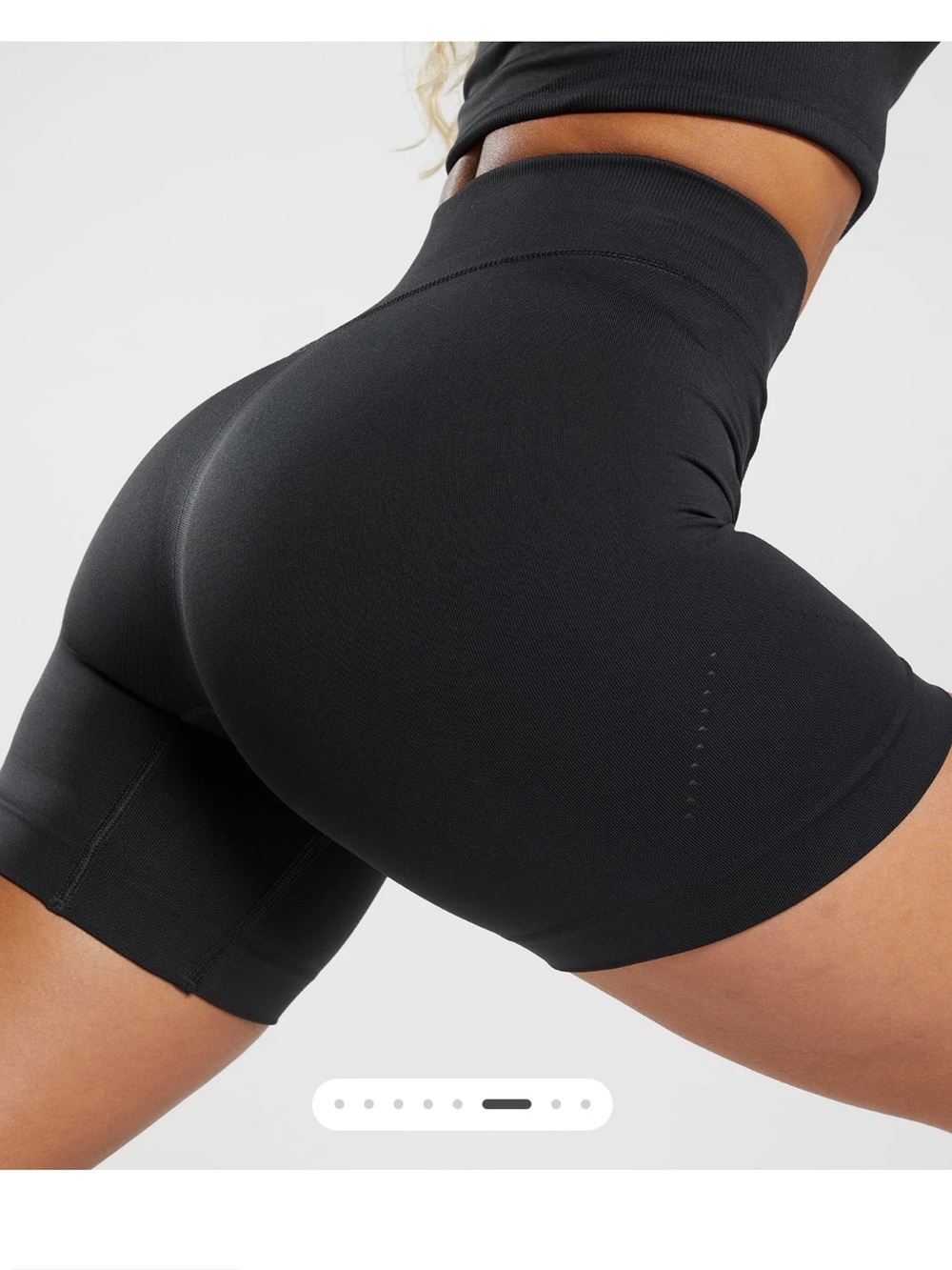 Gymshark Set Black Peek a Boo Sport Bra and Sweat Seamless Scult Shorts XS - Picture 8 of 8